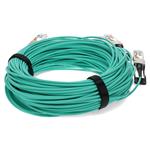Picture of MSA and TAA Compliant 400GBase-AOC QSFP-DD to 4xQSFP56 PAM-4 Active Optical Cable (850nm, MMF, 25m) CMIS 3.0