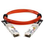 Picture of MSA and TAA Compliant 40GBase-AOC QSFP+ to QSFP+ Orange Active Optical Cable (850nm, MMF, 9m)