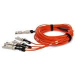 Picture of MSA and TAA Compliant 40GBase-AOC QSFP+ to 4xSFP+ Orange Active Optical Cable (850nm, MMF, 20m)