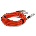 Picture of MSA and TAA Compliant 40GBase-AOC QSFP+ to 4xSFP+ Orange Active Optical Cable (850nm, MMF, 20m)