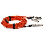 Picture of MSA and TAA Compliant 40GBase-AOC QSFP+ to 4xSFP+ Orange Active Optical Cable (850nm, MMF, 20m)