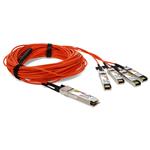 Picture of MSA and TAA Compliant 40GBase-AOC QSFP+ to 4xSFP+ Orange Active Optical Cable (850nm, MMF, 20m)