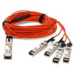 Picture of MSA and TAA Compliant 40GBase-AOC QSFP+ to 4xSFP+ Orange Active Optical Cable (850nm, MMF, 20m)