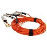 Picture of MSA and TAA Compliant 40GBase-AOC QSFP+ to 4xSFP+ Orange Active Optical Cable (850nm, MMF, 5m)