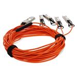Picture of MSA and TAA Compliant 40GBase-AOC QSFP+ to 4xSFP+ Orange Active Optical Cable (850nm, MMF, 5m)