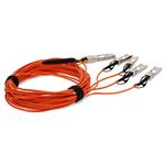 Picture of MSA and TAA Compliant 40GBase-AOC QSFP+ to 4xSFP+ Orange Active Optical Cable (850nm, MMF, 5m)