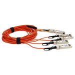 Picture of MSA and TAA Compliant 40GBase-AOC QSFP+ to 4xSFP+ Orange Active Optical Cable (850nm, MMF, 5m)