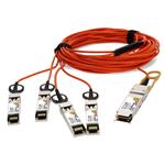 Picture of MSA and TAA Compliant 40GBase-AOC QSFP+ to 4xSFP+ Orange Active Optical Cable (850nm, MMF, 5m)