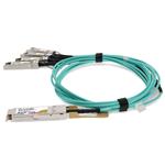 Picture of MSA and TAA 100GBase-AOC QSFP28 to 4xSFP28 Active Optical Cable (850nm, MMF, 2m)