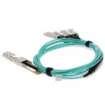 Picture of MSA and TAA 100GBase-AOC QSFP28 to 4xSFP28 Active Optical Cable (850nm, MMF, 2m)