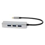 Picture of 8in USB C Male to 4xUSB A 3.0 Female Hub with Aluminum Housing