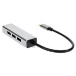 Picture of 8in USB C Male to 4xUSB A 3.0 Female Hub with Aluminum Housing