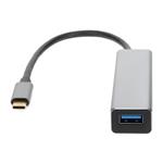 Picture of 8in USB C Male to 4xUSB A 3.0 Female Hub with Aluminum Housing