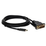 Picture of 6ft USB-C 3.1 to DVI-D Dual Link (24+1 pin) Male to Male Black Cable