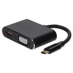 Picture of 8in USB-C Male to HDMI (4K), VGA Female Hub with Aluminum Housing