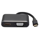 Picture of 8in USB-C Male to HDMI (4K), VGA Female Hub with Aluminum Housing