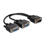 Picture of VGA Male to 2xVGA Female Black Adapter For Resolution Up to 1920x1200 (WUXGA)